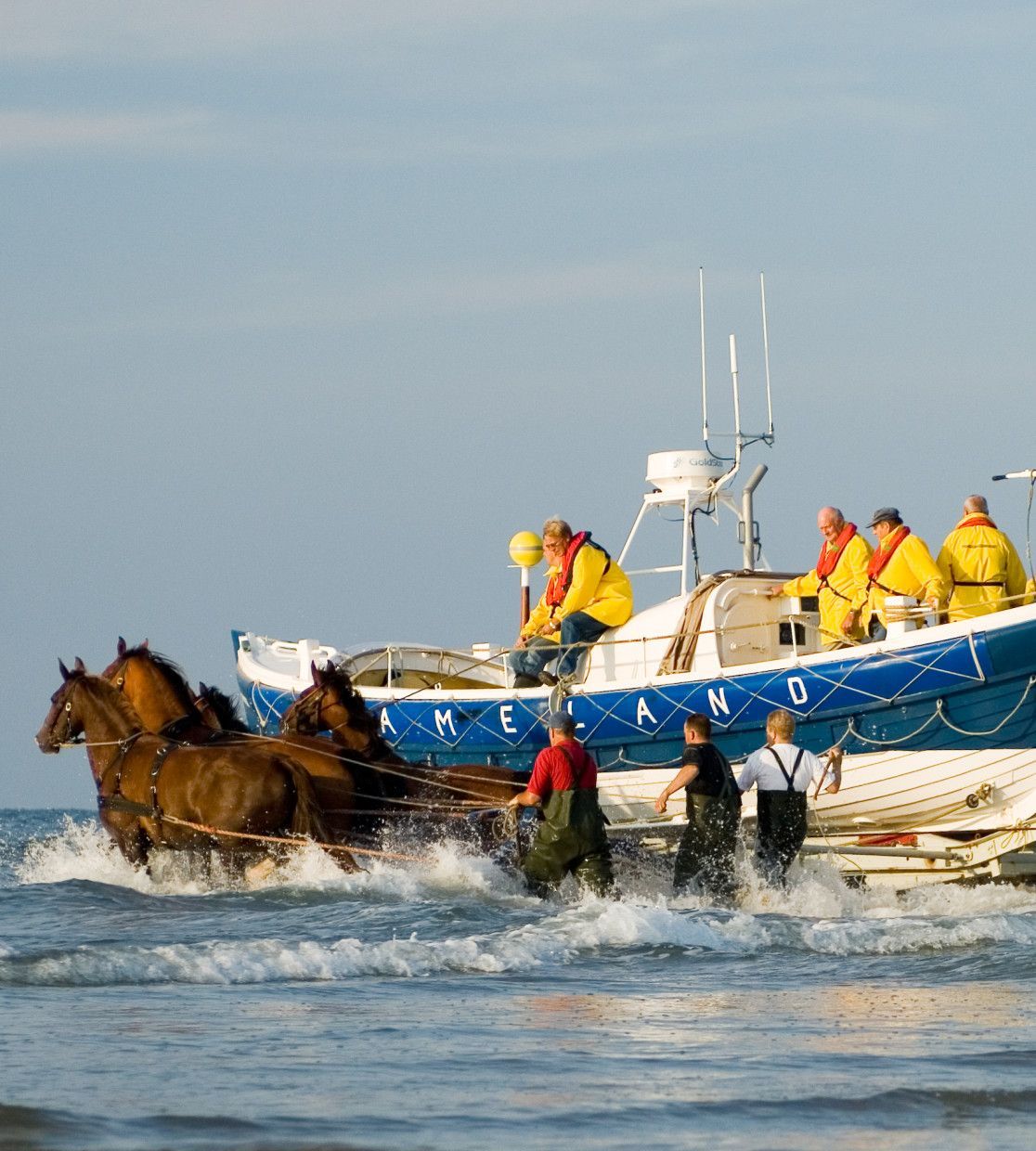 Demonstration horse-pulled lifeboat - VVV Ameland - Wadden.nl