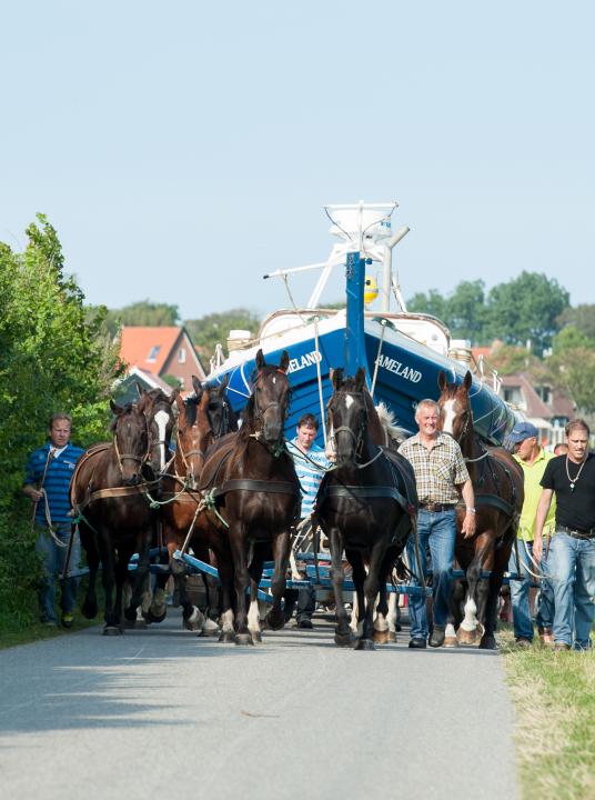 Demonstration horse-drawn rescue boat - Wadden.nl - VVV Ameland